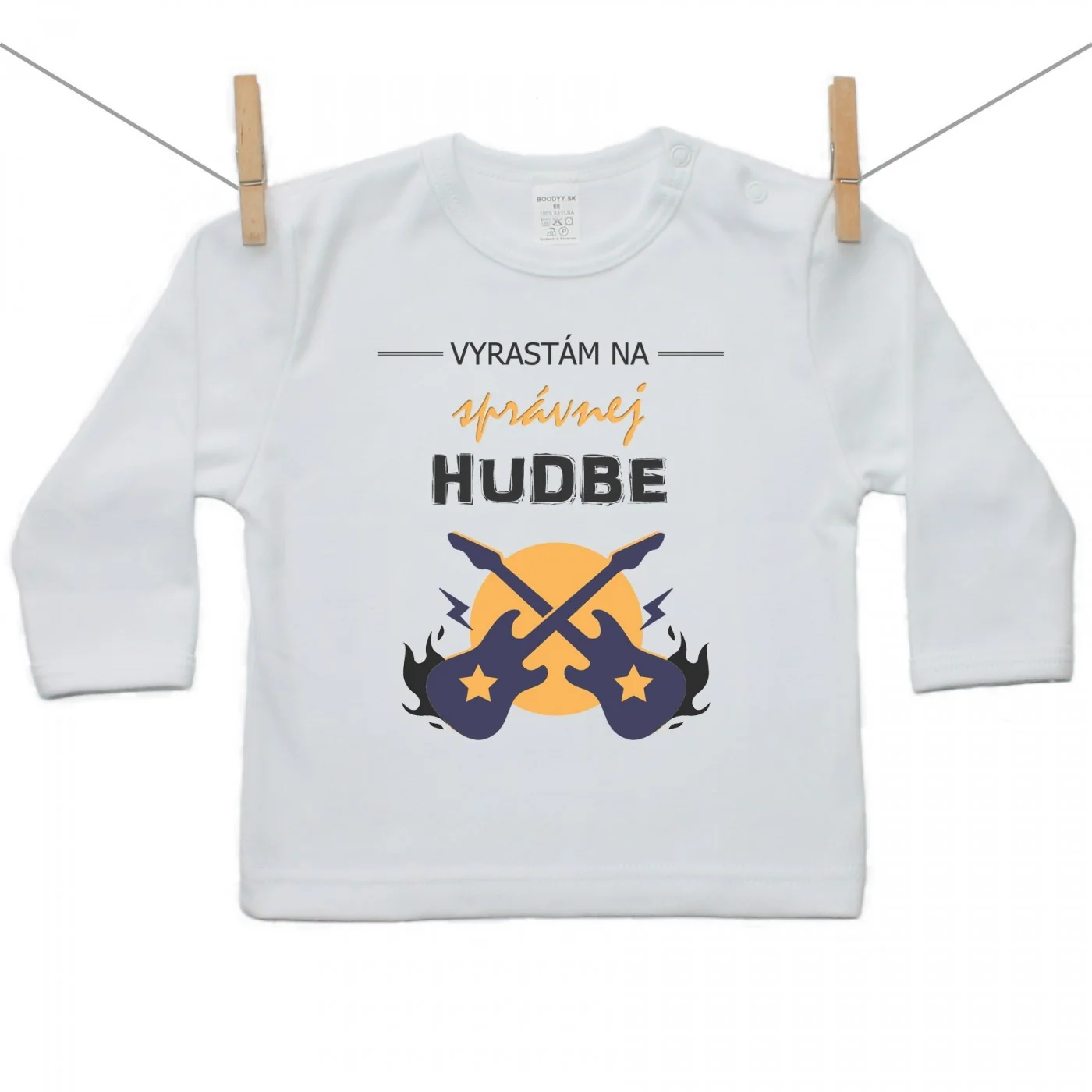 Boodyy Tričko s dlhým rukávom Vyrastám na správnej hudbe Veľkosť: 140