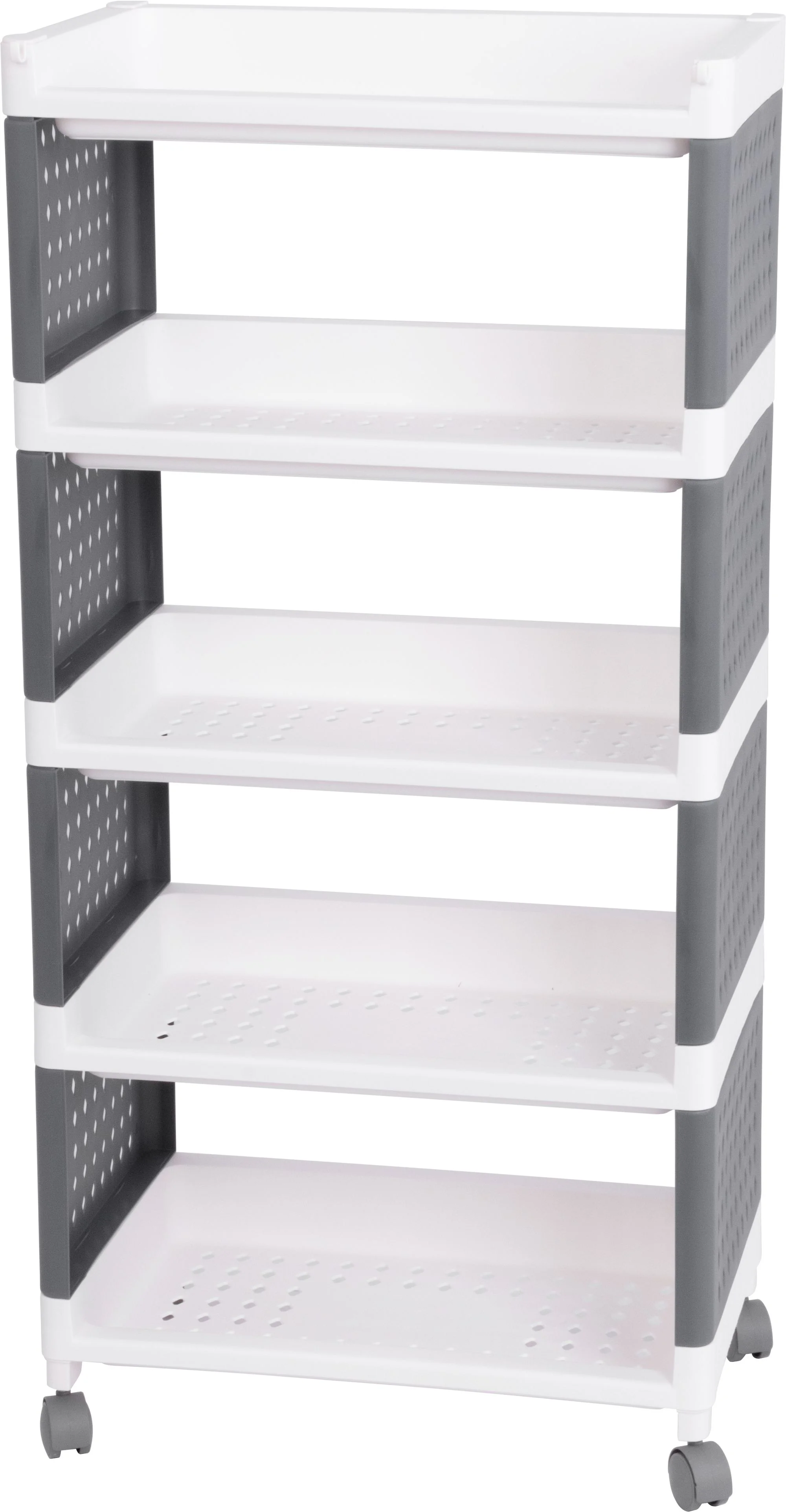 MagicHome regál Rolly, 1 ks Plastový, 5 políc, 49x29x97 cm, na kolieskach