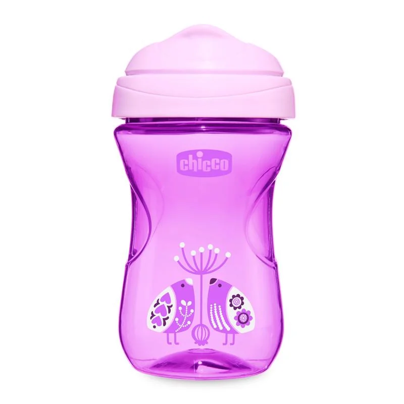 Chicco Hrnček Chicco Jednoduchý s tvrdým náustkom 266 ml, fialový 12m+ 1×1 ks, ergonomický hrnček