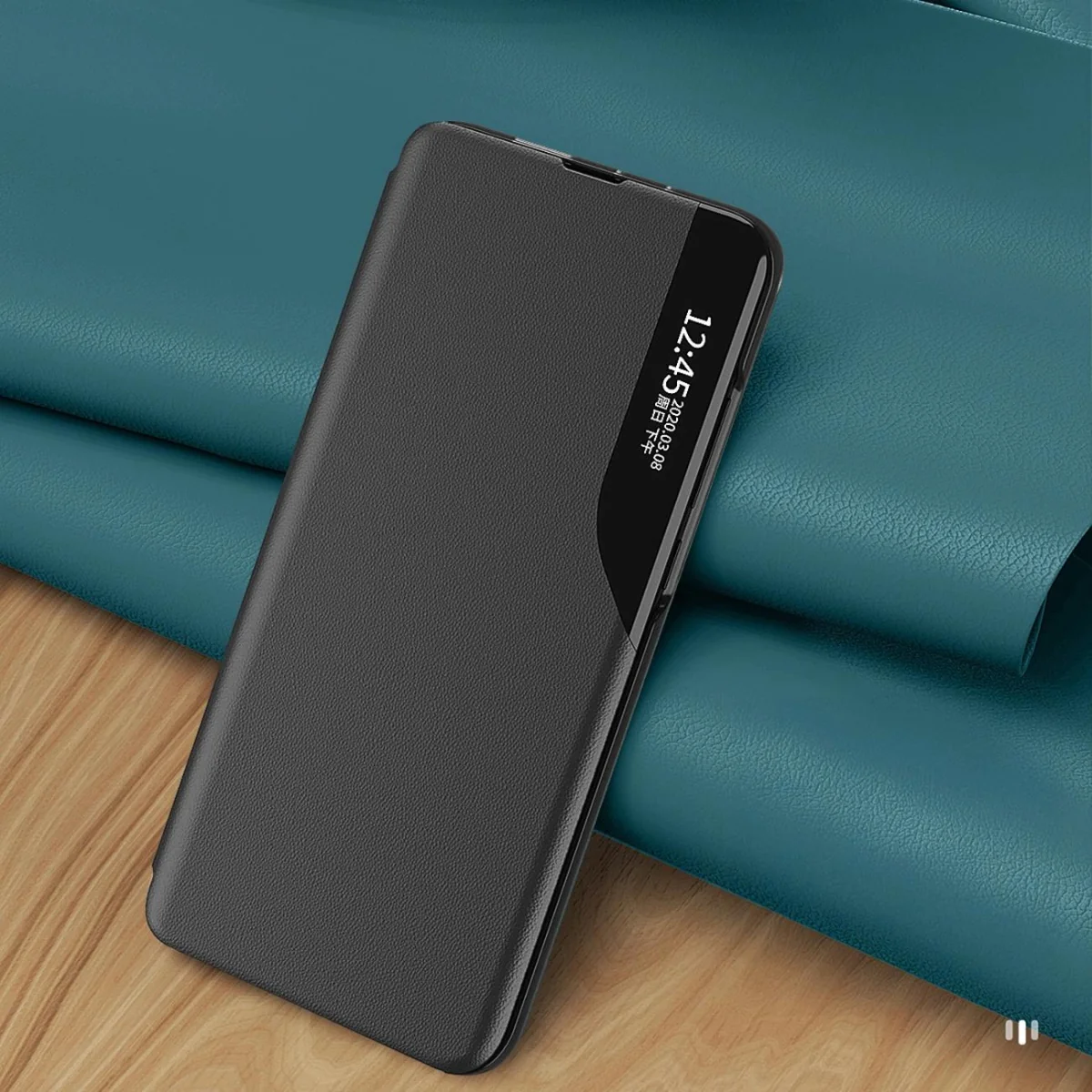 MG Eco Leather View knižkové puzdro na Samsung Galaxy S25 Ultra, čierne e