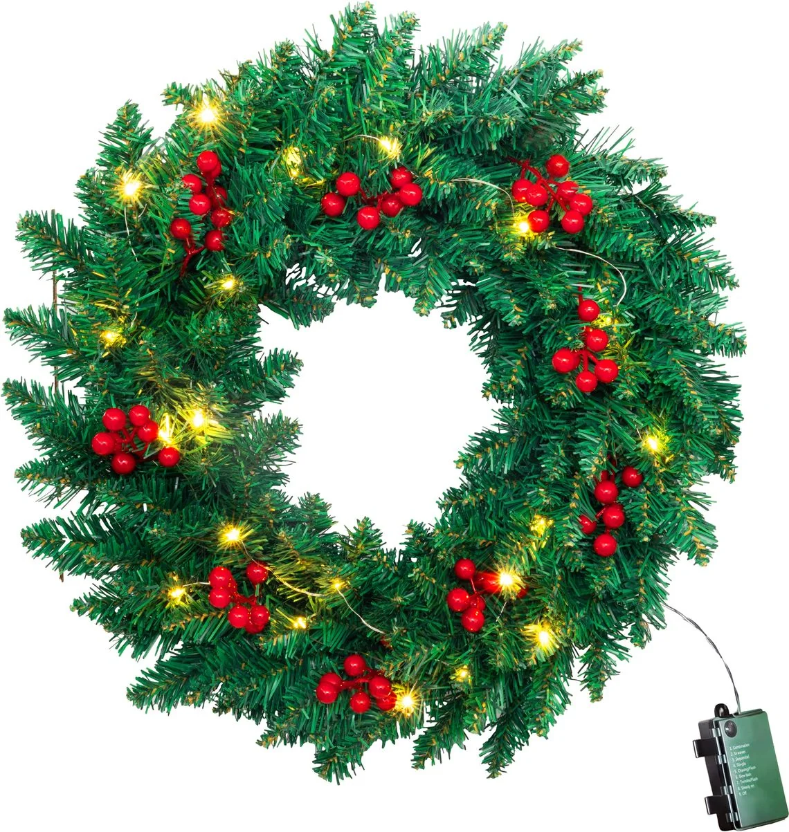 MagicHome vianočný LED veniec, 1 ks 20 LED teplá biela, IP20, 3xAA, 45 cm