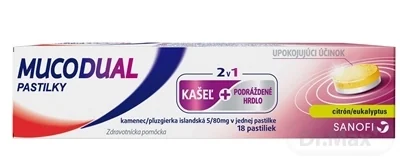 MUCODUAL pastilky 1×18 ks, pastilky na kašeľ