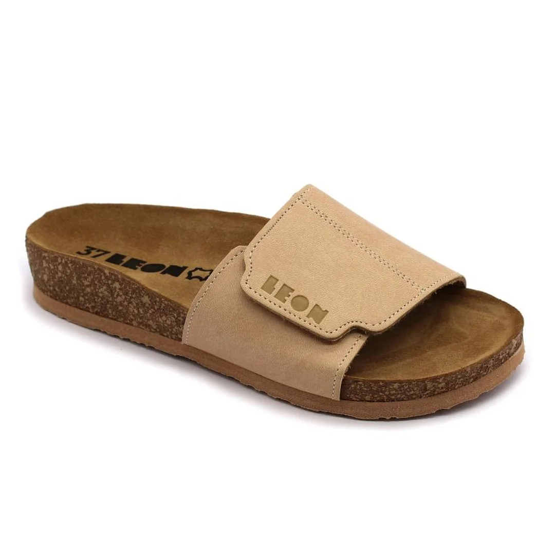 Leon 4022 Dámska zdravotná celokožená obuv s prackou 39 - 25cm, béžová, 2,0 cm