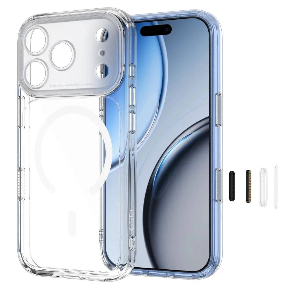 Tech-Protect MagPeak MagSafe CC kryt na iPhone 17 Pro Max / 18 Pro Max, priesvitný