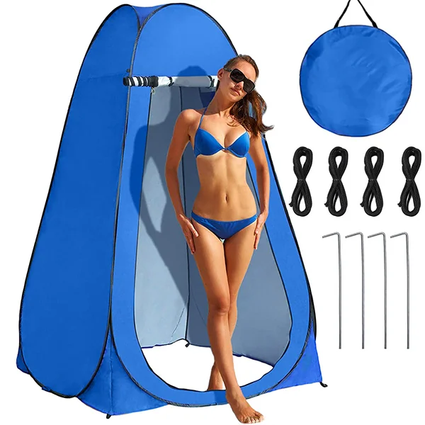 Plážový stan na prezliekanie a sprchovanie Tent Blue, 120cm x 120cm x 190cm, modrý 