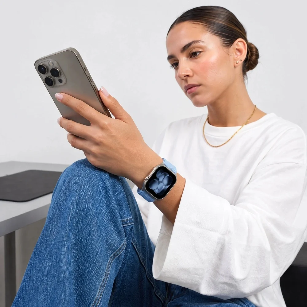 Tech-Protect Nylon Loop remienok na Apple Watch 44/45/46/49mm, baby blue