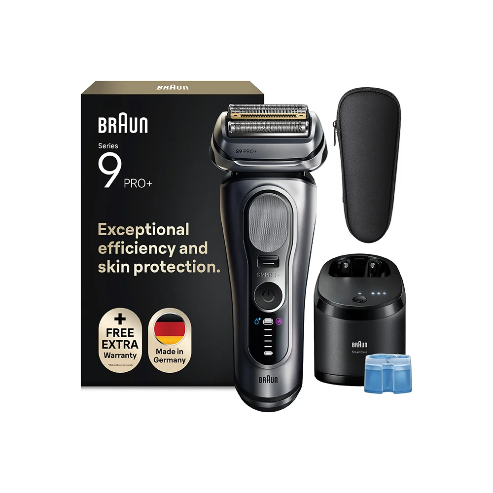 Braun Series 9 PRO+ 9667CC elektrický holiaci strojček + stanica SmartCare, strieborný 1 set