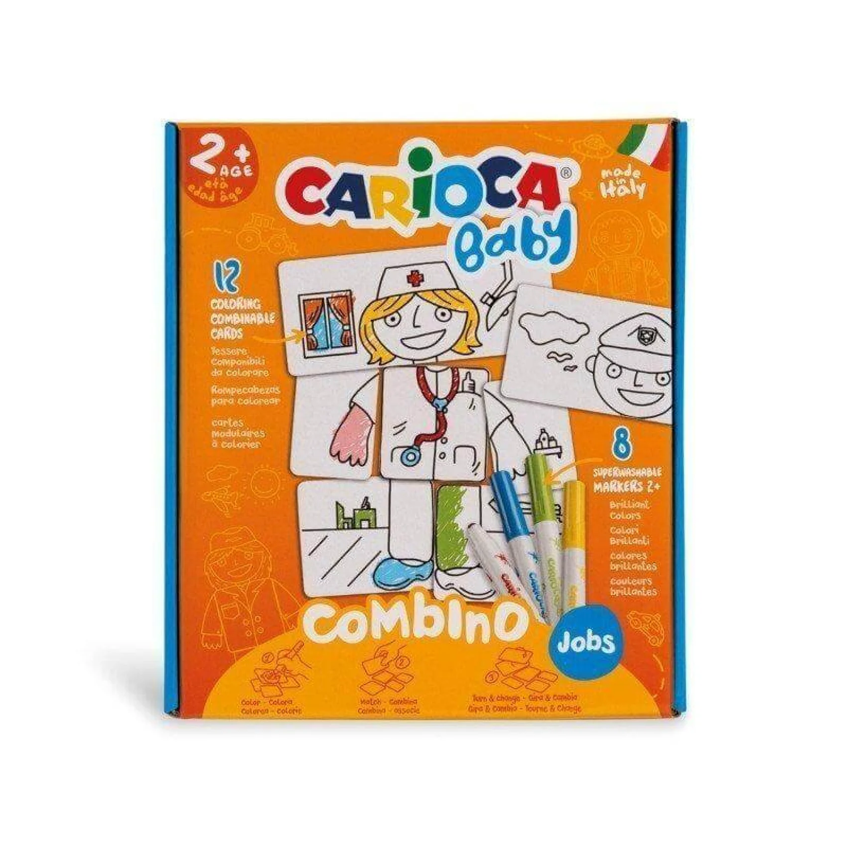 BABY CoMbino vyfarbovacie kombinovateľné kartičky - príbehy Doktor, Sestrička-CARIOCA