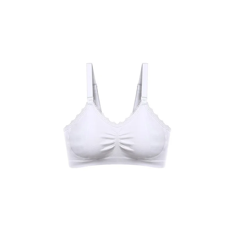 Dojčiacia podprsenka s čipkou BabyOno, biela, D70-75 cm