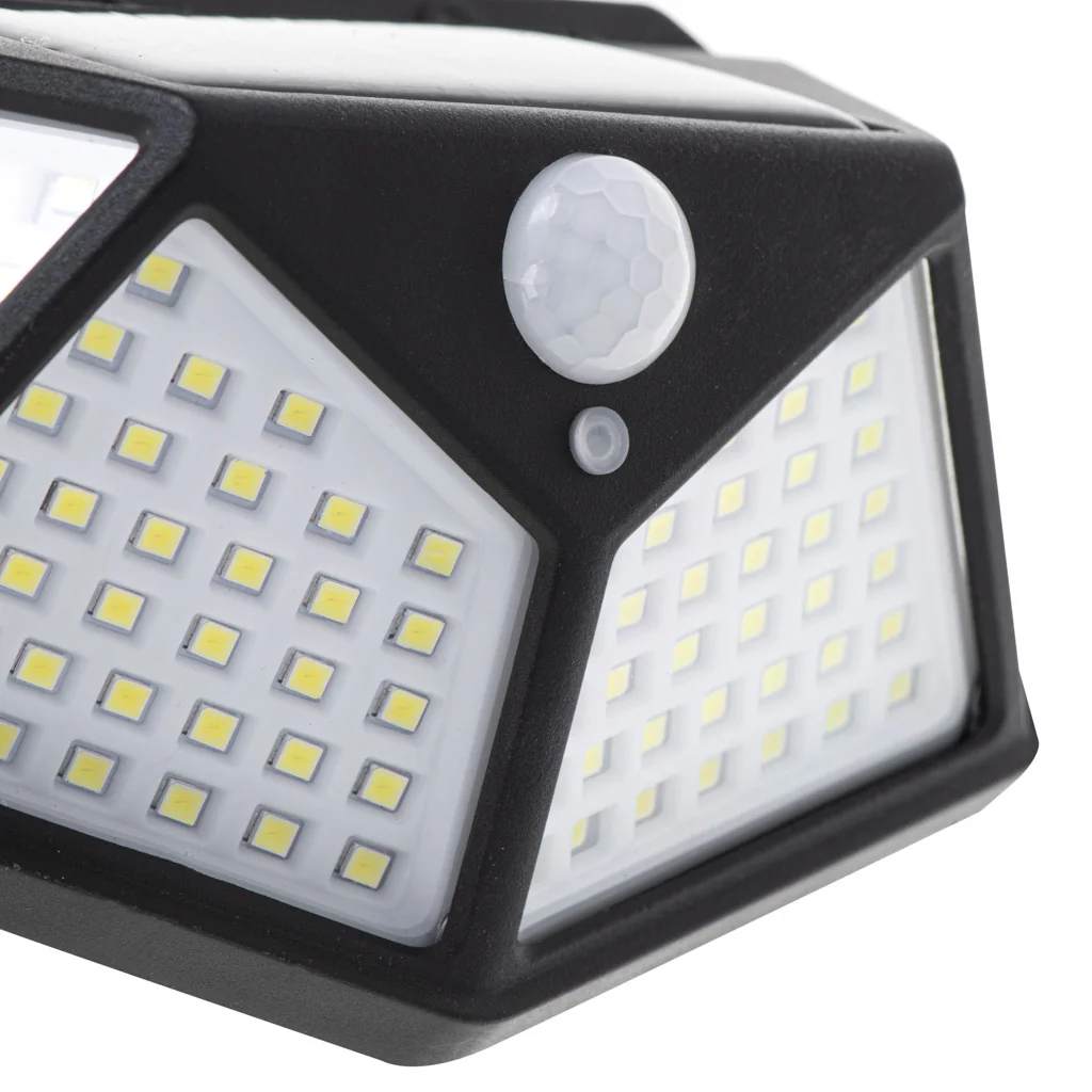 Solárna LED lampa 100 LED – pohybový a súmrakový senzor, nástenné exteriérové osvetlenie