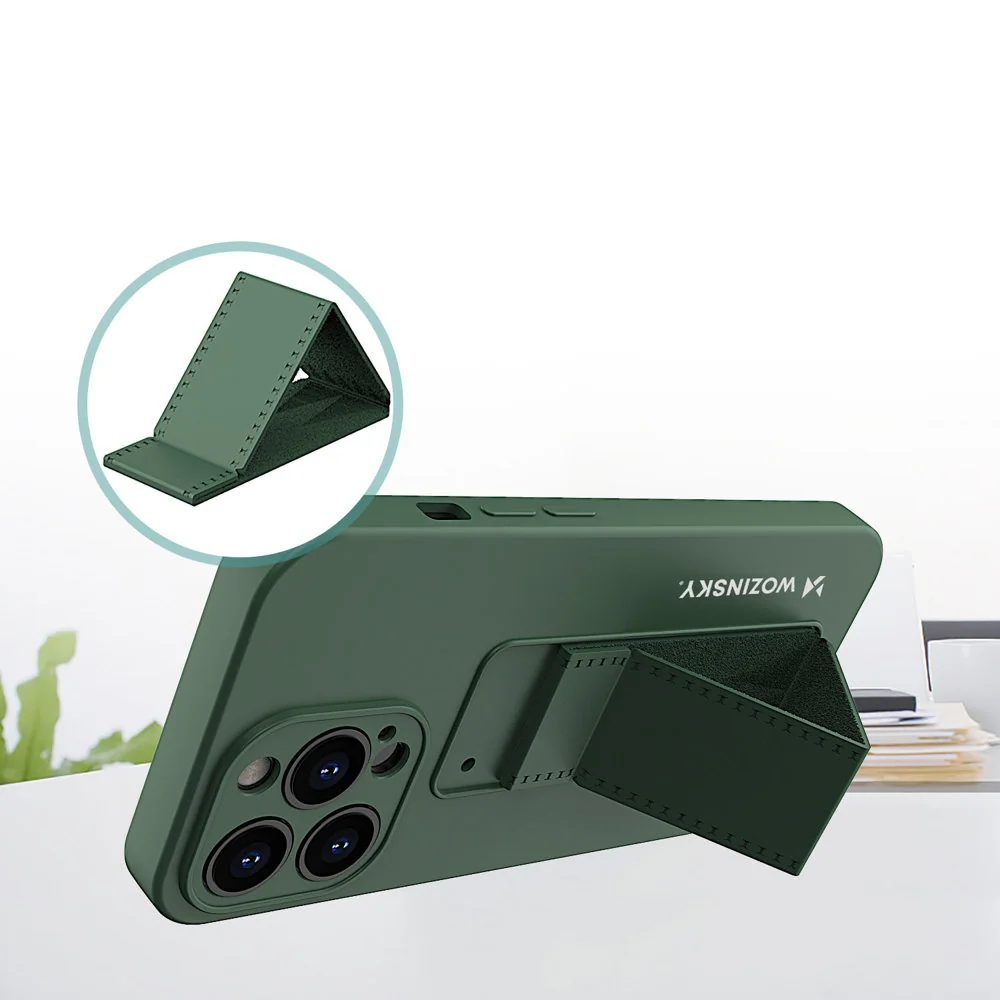 MG Kickstand silikónový kryt na iPhone 13 Pro, mint