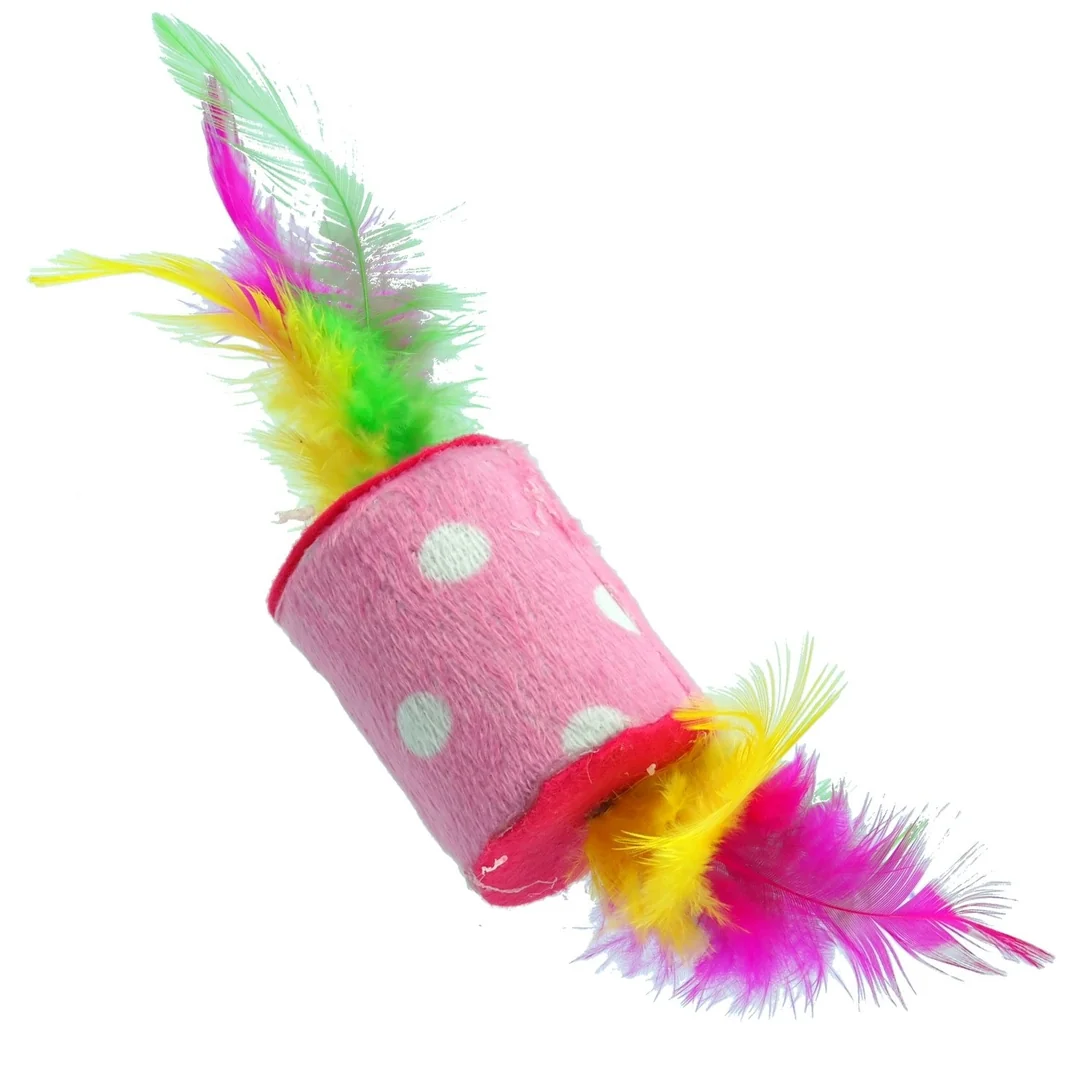 Hračka Magic Cat valec s pierkami bavlna 5cm 24ks