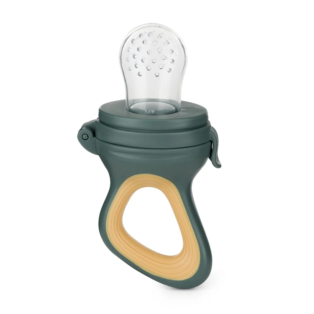 PETITE&MARS Cumlík silikónový na kŕmenie Fruzi Green&Ochre 6m+ 1x1 ks