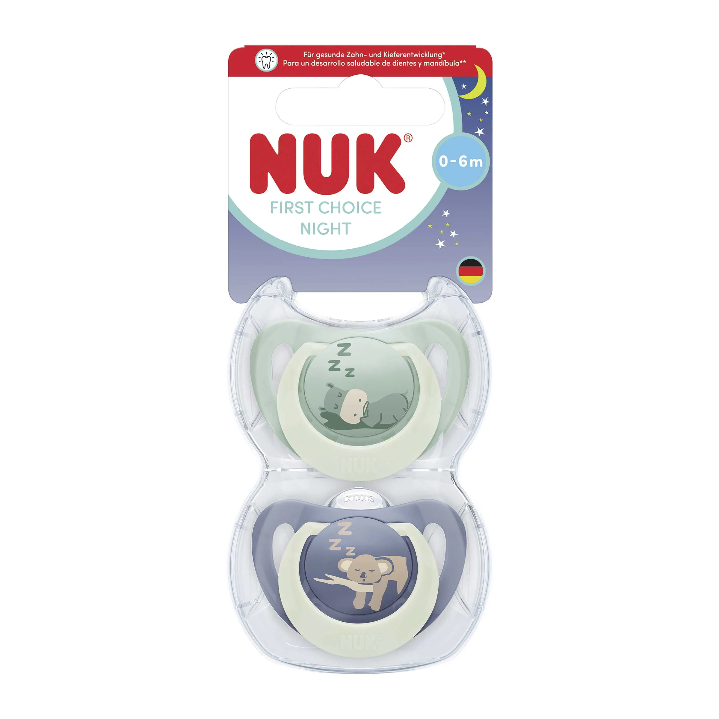 NUK cumlík First Choice Night HIPPO/KOALA 0-6m 2 ks