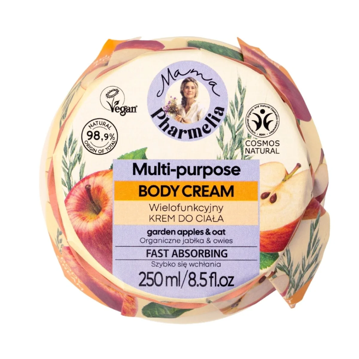 Telový krém s jablkami zo záhrady a ovsom - 250 ml - Mama Pharmelia