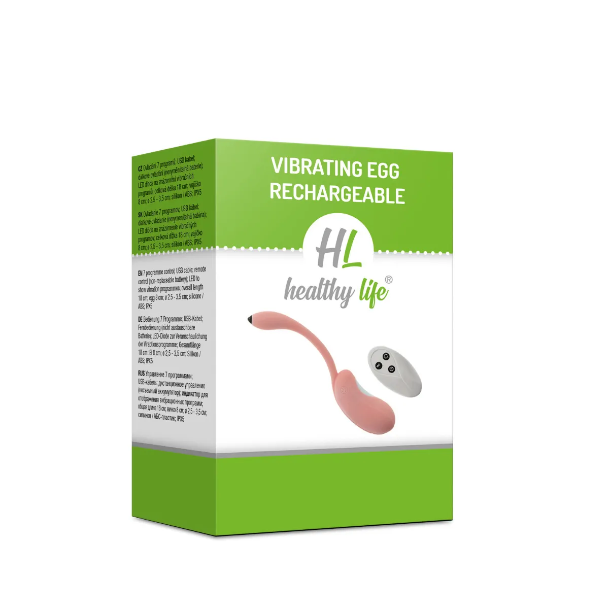 Healthy Life - Vibračné vajíčko Kaliko ružový 1×1 ks, vibračné vajíčko