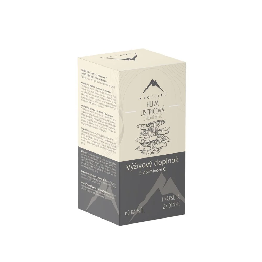 Hrotlife Hliva Ustricová s Vitamínom C 1×60 cps, výživový doplnok