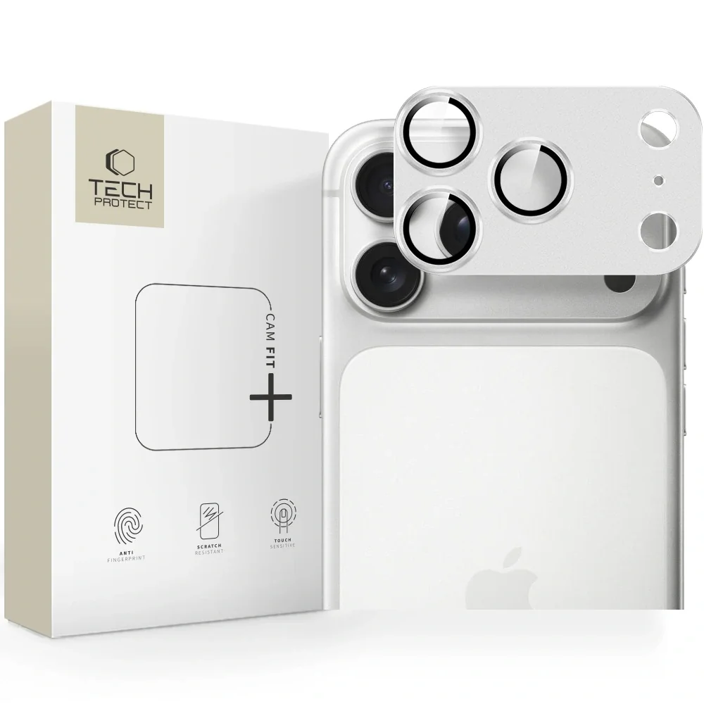 Tech-Protect CamFull Fit ochranné sklo na kameru na iPhone 17 Pro, strieborné ieborné
