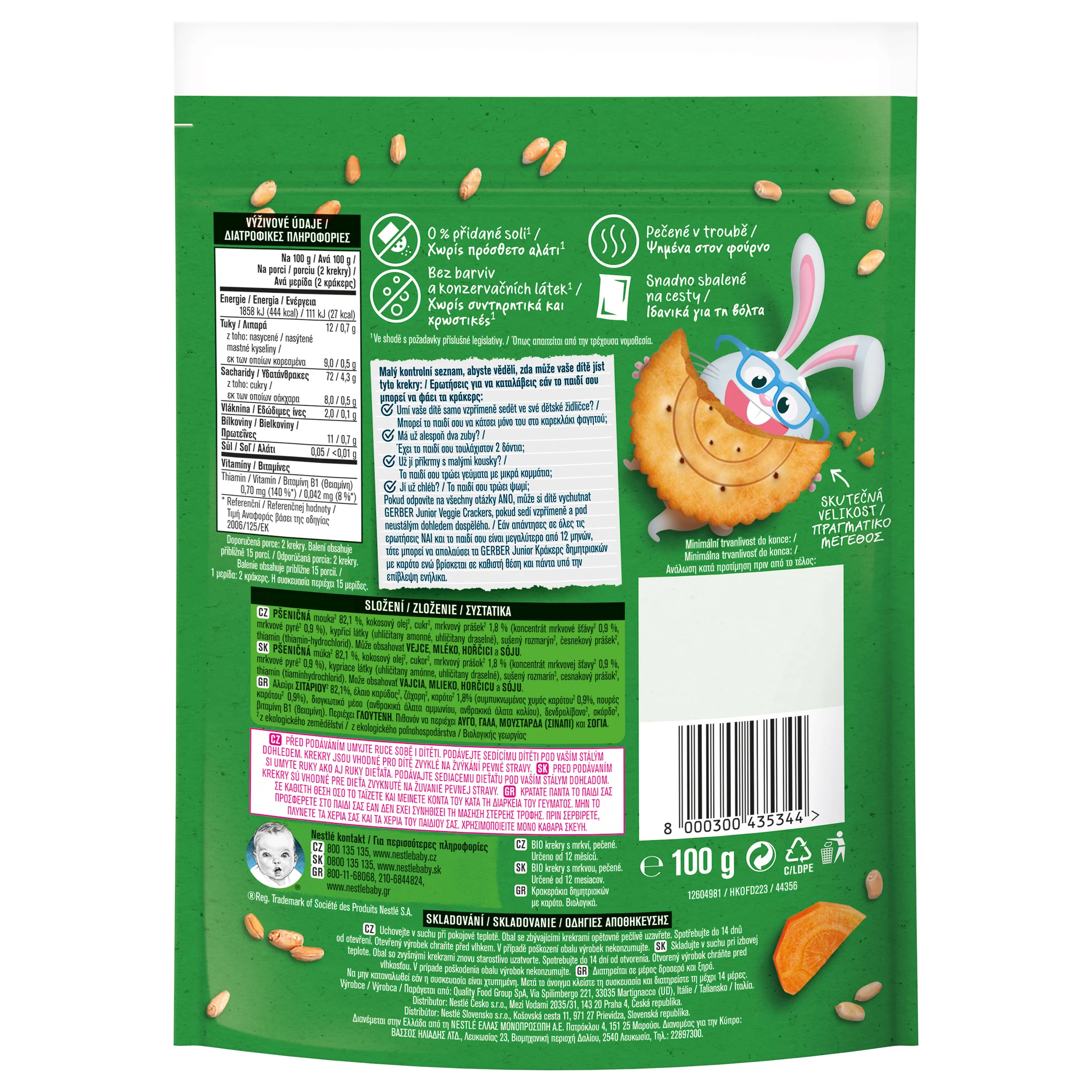 Gerber Junior Organic KREKRY s mrkvou 100 g