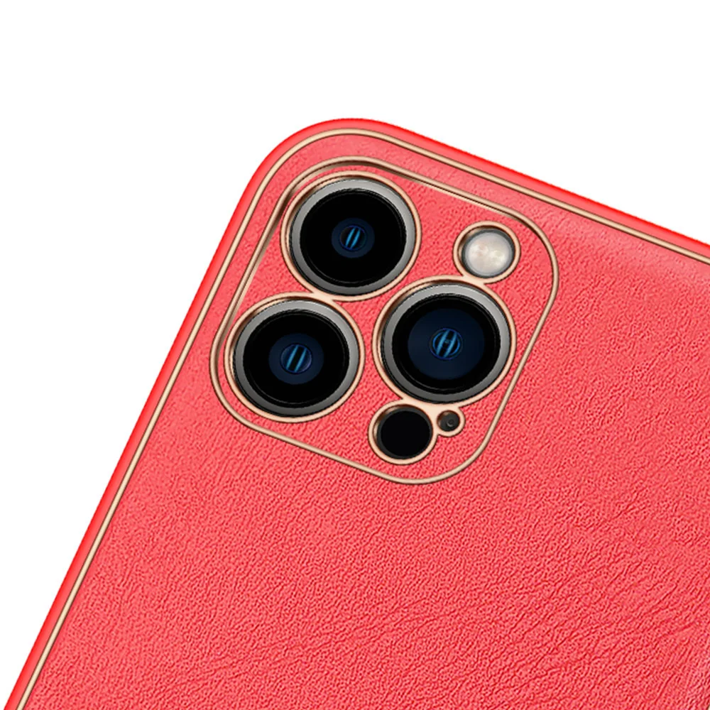 DUX DUCIS Yolo kožený kryt na iPhone 13 Pro Max, červený