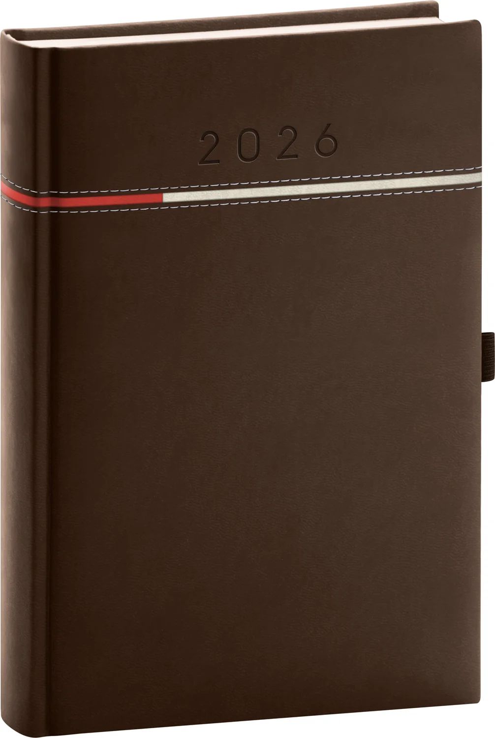NOTIQUE Denný diár Tomy 2026 hnedo-červený 15 x 21 cm