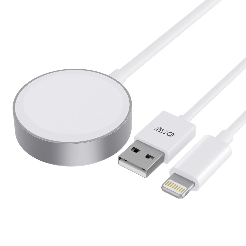 Tech-Protect Ultraboost USB magnetická nabíjačka na Apple Watch + Lightning 1.5m, biela tning 1.5m, biela