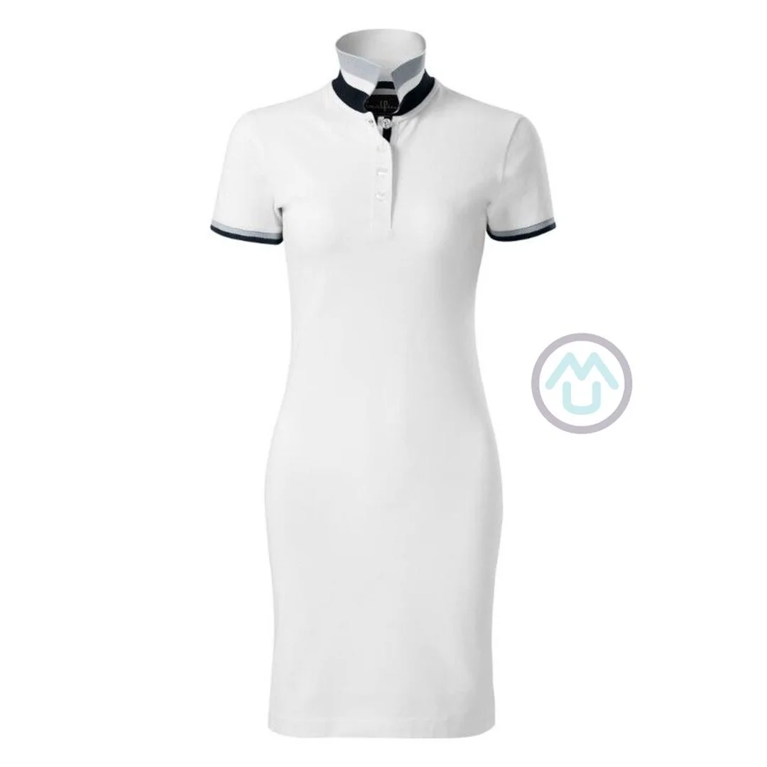 Polo šaty PREMIUM - biele 2XL