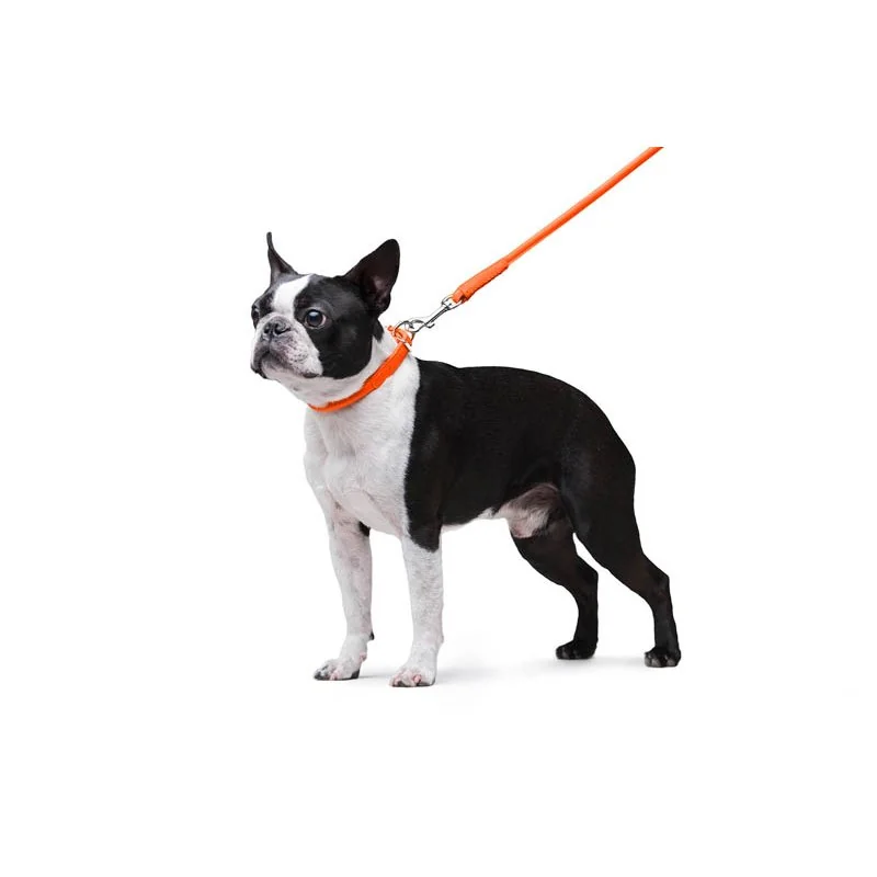Okrúhle kožené vodítko oranžovej farby 122cm, Šírka: 10 mm