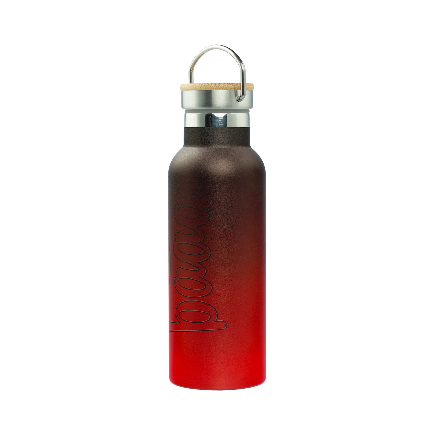 Baagl Termofľaša Gradient červeno-čierna 500 ml s bambusovým viečkom 500 ml