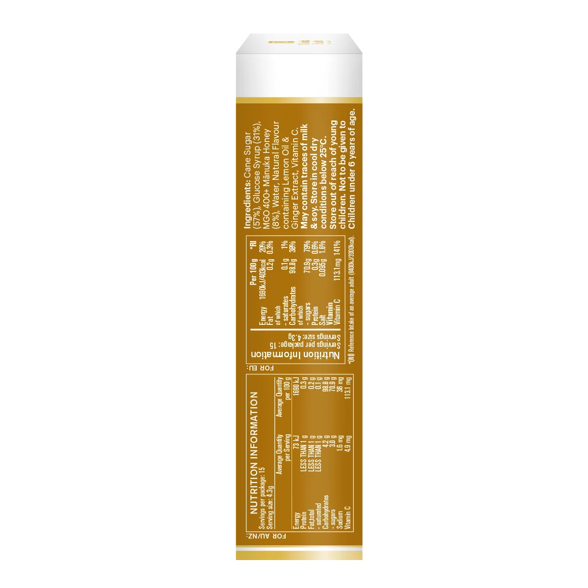 Manuka Pastilky MGO 400+ Med a citrón 65 g