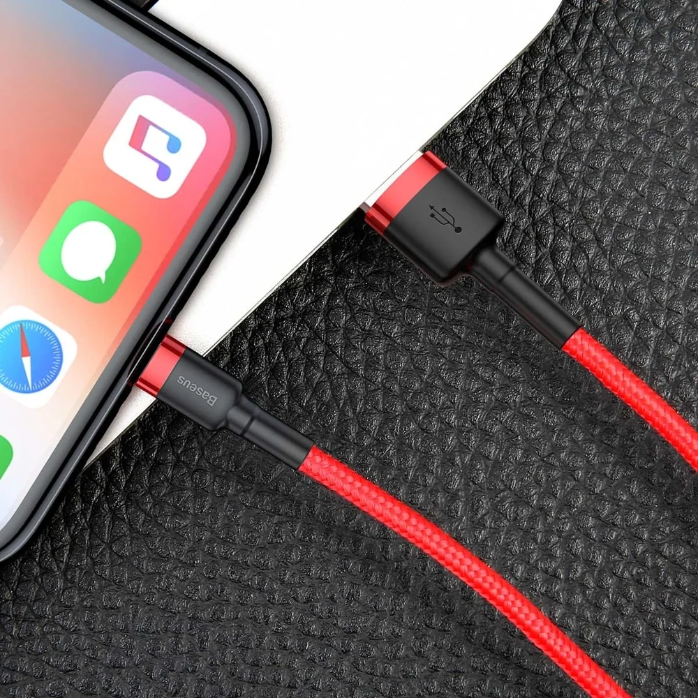 Baseus Cafule Durable Nylon Braided kábel USB / Lightning QC3.0 2m, červený rvený
