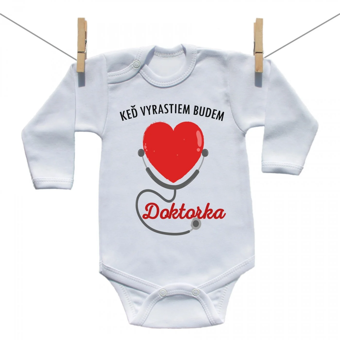 Boodyy Body s dlhým rukávom Keď vyrastiem budem doktorka Veľkosť: 56