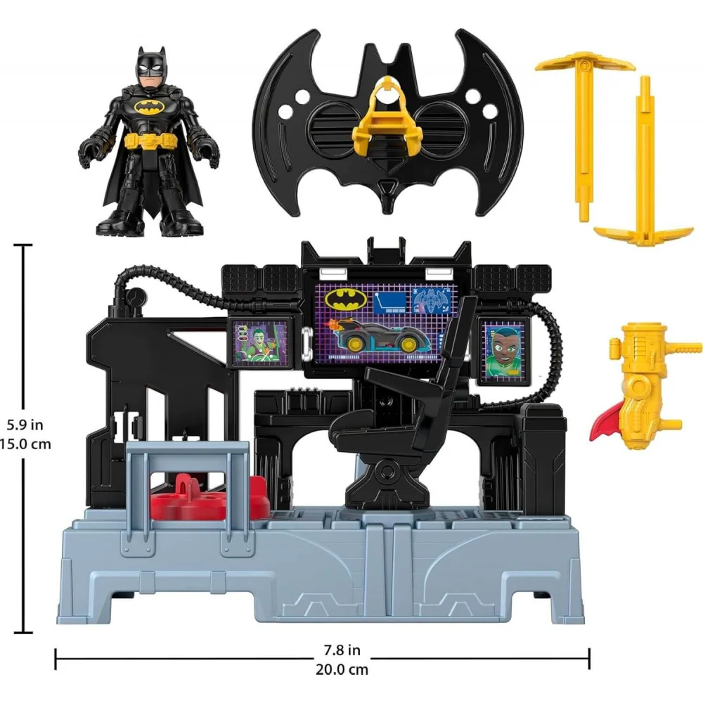 Fisher-Price Batman veliteľské centrum, Herná sada so svetlami a figúrkou Batmana-MATTEL