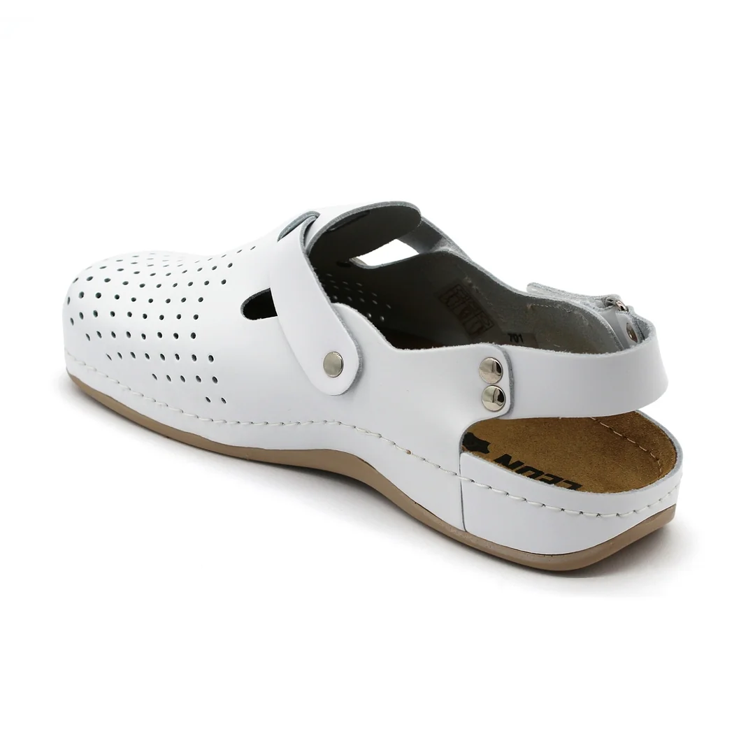 Leon 701 Pánska pracovná celokožená zdravotná obuv 45 - 29,5cm, biela, 2,5 cm