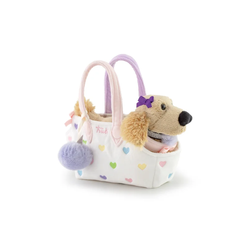 Trudi Pets Módna taška s maznáčikom, biela so srdiečkami, 0m+ T29619