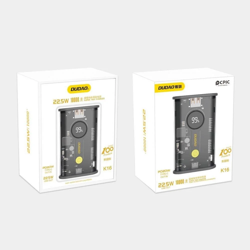 K16 Powerbanka s rýchlym nabíjaním 10 000 mAh, USB-C a USB-A