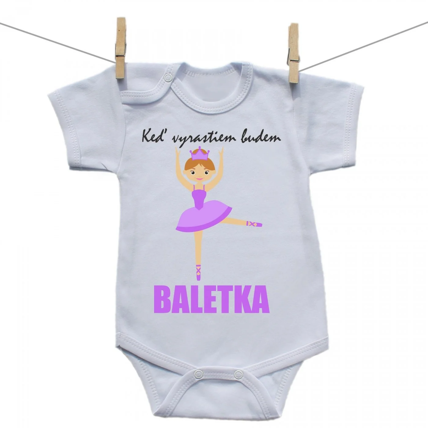 Boodyy Body s krátkym rukávom Keď vyrastiem budem baletka Veľkosť: 98