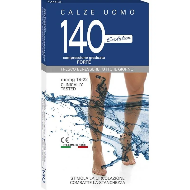 Pánske kompresné bavlnené ponožky - Manon Evolution Cotone 140 DEN - Kompresný tlak: 18-22 mmHg, Veľkosť: 140d S/M, Farba: modré