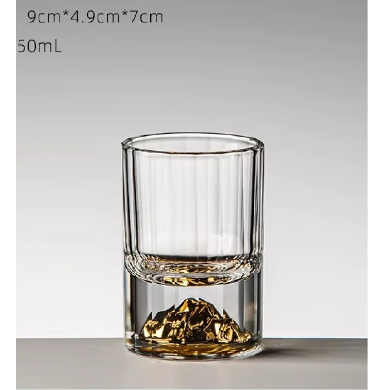 Krištáľový pohár so zlatými akcentmi 50 ml