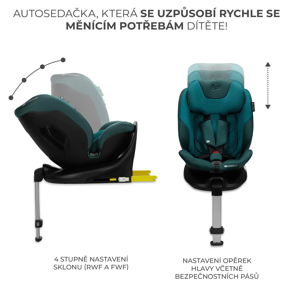 KINDERKRAFT SELECT Autosedačka i-Fix 40-150 cm Harbor blue 1×1 ks, autosedačka