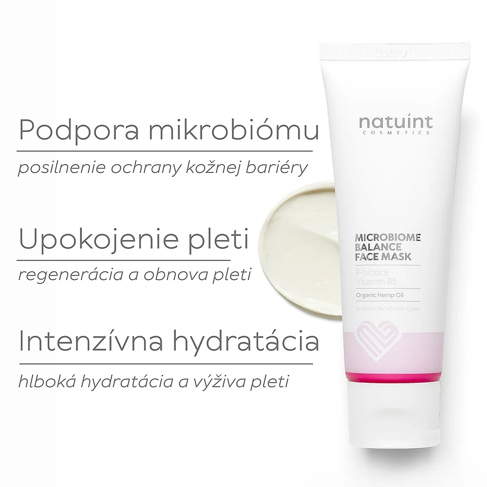 Natuint cosmetics - Upokojujúca a výživná maska - Mikro-Bio komplex Microbiome Balance Face Mask