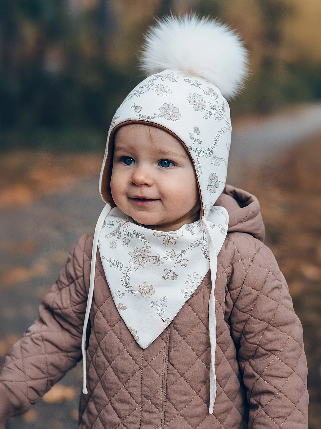 Jesenná dievčenská čiapočka so šatkou na krk New Baby, vel. 86 (12-18m)