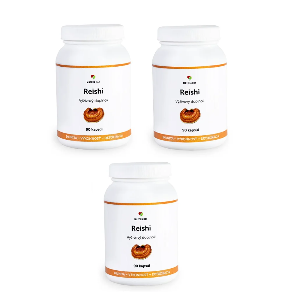 MatchaDay - Reishi extrakt 3x 90 kapsúl - výhodné balenie na 9 mesiacov 3x 90 cps Reishi, výživový doplnok