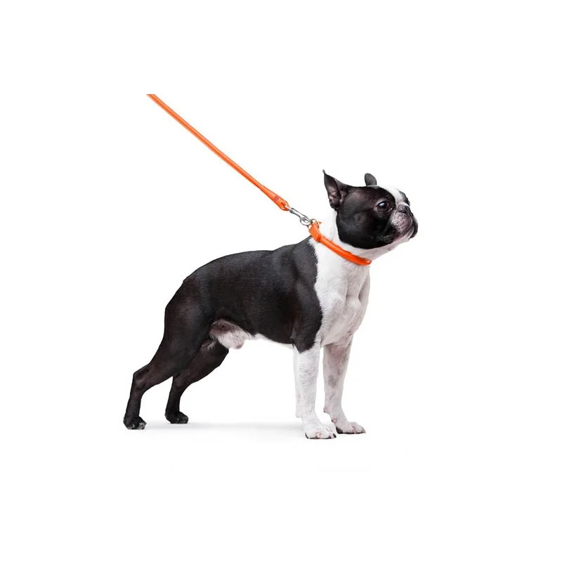 Okrúhle kožené vodítko oranžovej farby 122cm, Šírka: 10 mm