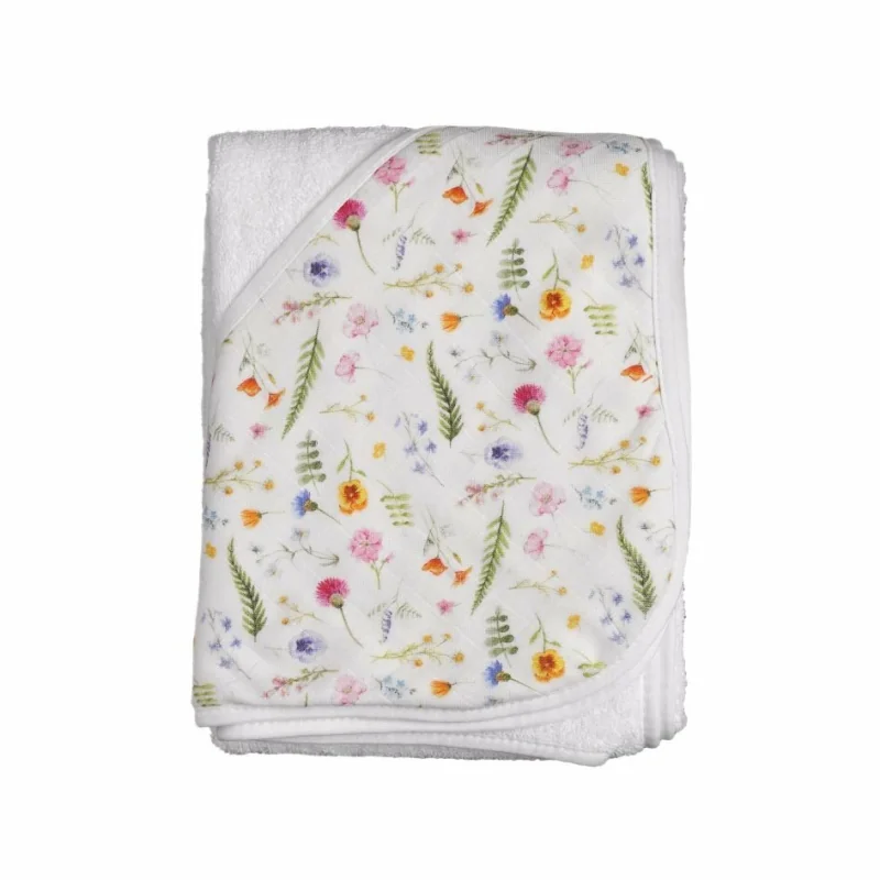 XKKO BMB Bambusová froté osuška s kapucňou 90 x 90 cm – Summer Meadow BMBHOOD9004