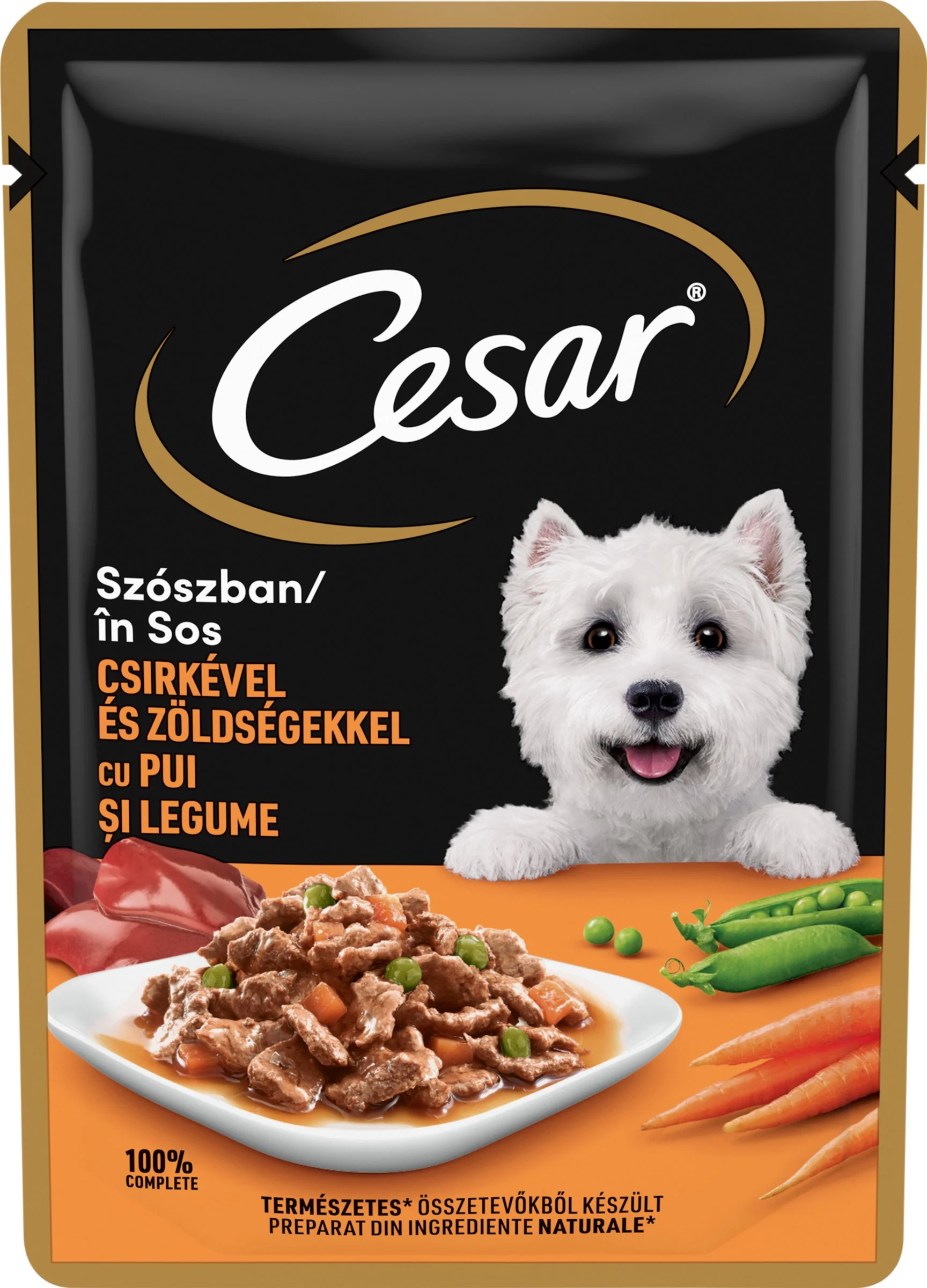 CESAR Kapsička chutné Kuracie so zeleninou v šťave 100g 1×100 g, kapsička pre psy