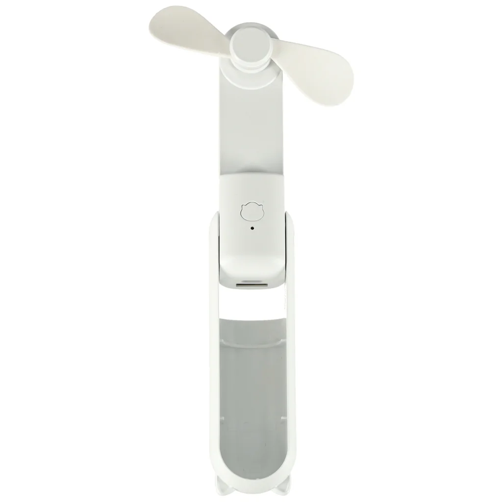 Mini prenosný ventilátor USB 2v1 skladací s powerbankou biely 1200 mAh