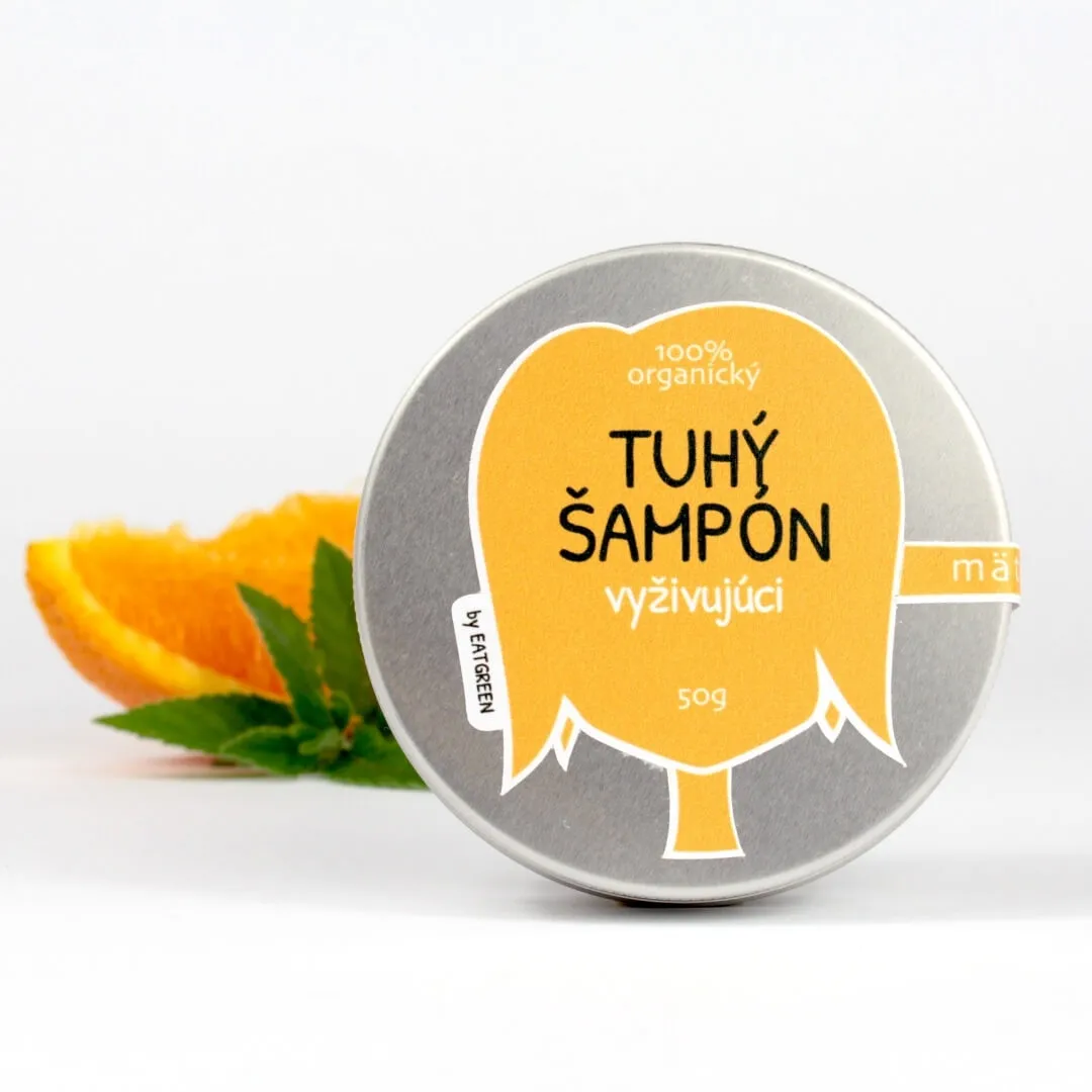 EatGreen Tuhý šampón na vlasy – Mäta a Pomaranč 50g 1×50g, vyživujúci šampón