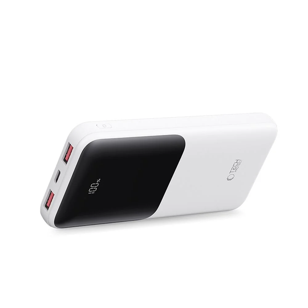 Tech-Protect PB01 Power Bank 10000mAh 2x USB / USB-C 22.5W, biely