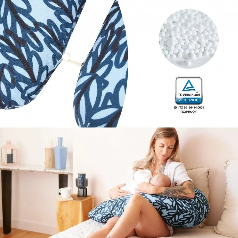 Babymoov multifunkčný vankúš B.LOVE BUNDLE Vegetal + náhradný poťah Wind Blue